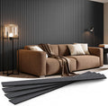 Soundproof Wood Slat Wall Panels, 4 Pack 94.5" x 7.9", Black