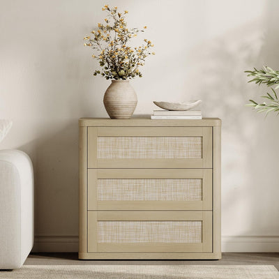 SICOTAS Nightstand Set of 2, 26.8 Wide Large Rattan