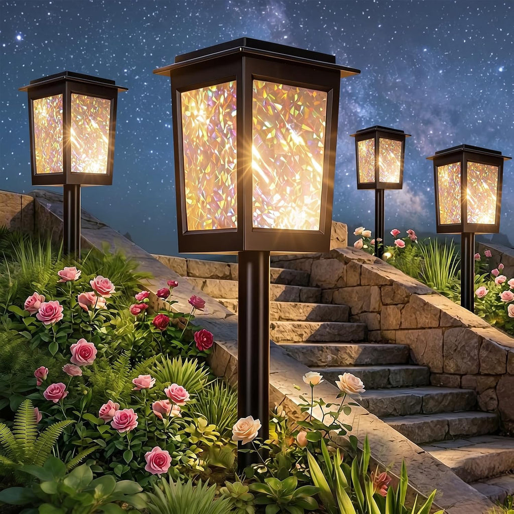 Twinkle Solar Garden Lights 8Pack, LED Solar Lights Outdoor Waterproof, Pathway Light Solar Powered, Star Ambient Light Outdoor Decor for Patio Yard Walkway Pool Lawn Sidewalk Party Landscape Lighting