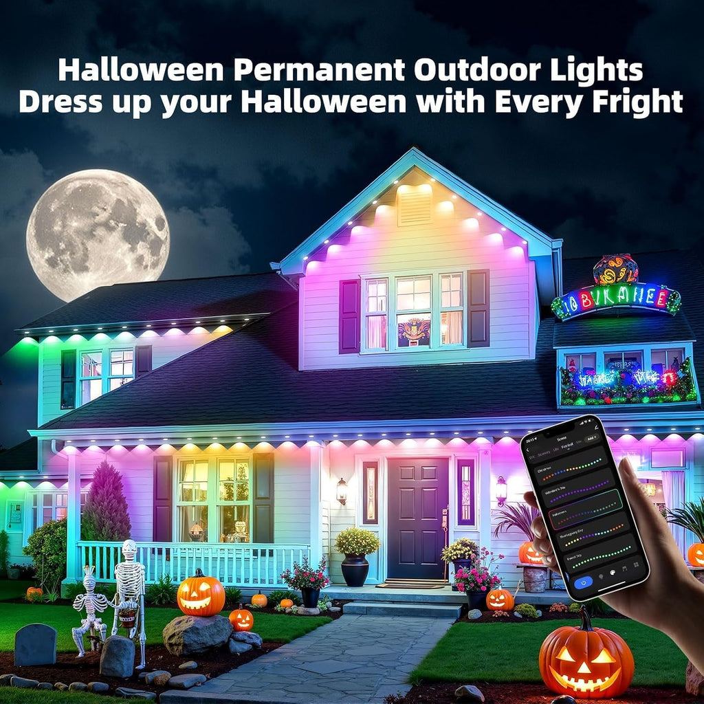 Permanent Outdoor RGB LED String Lights