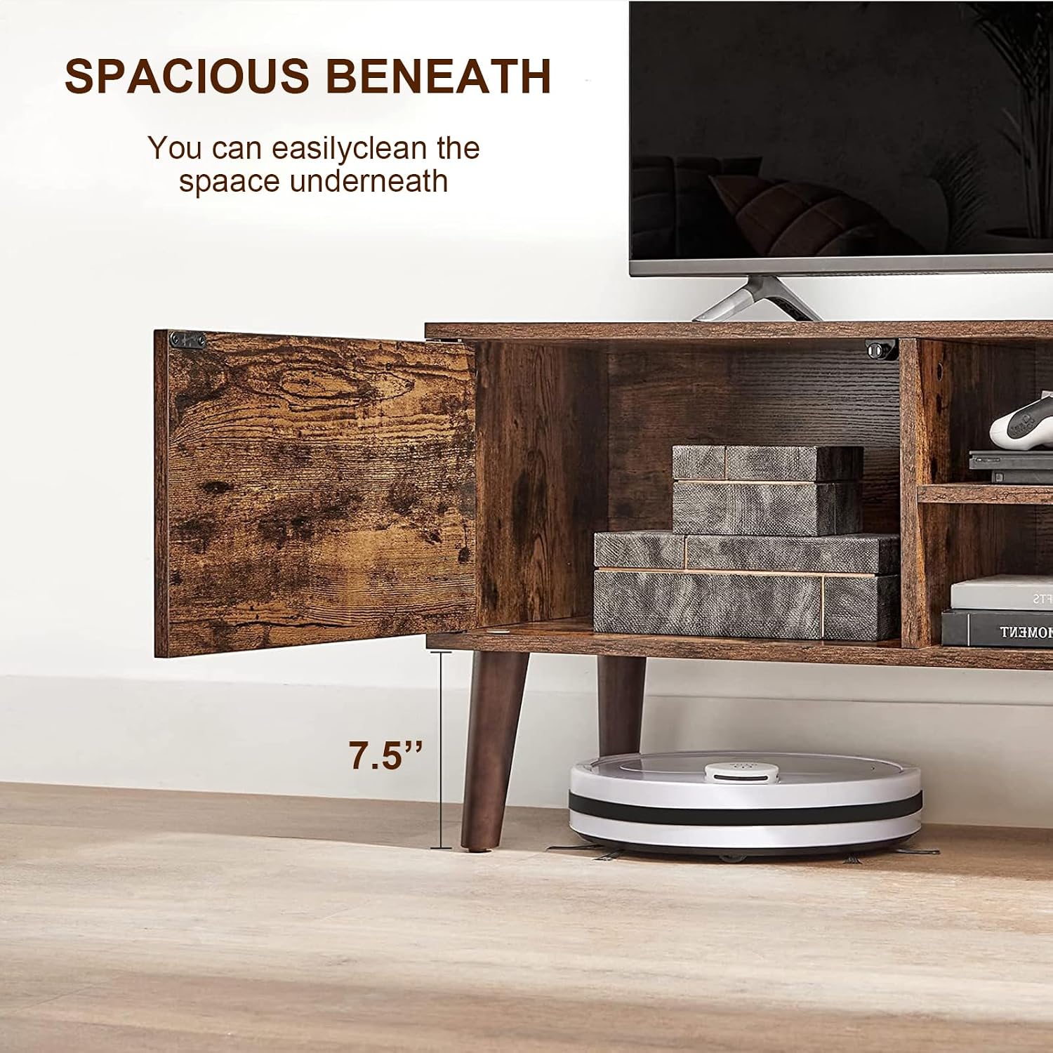 47-Inch Industrial Coffee Table and TV Stand with Storage Compartments