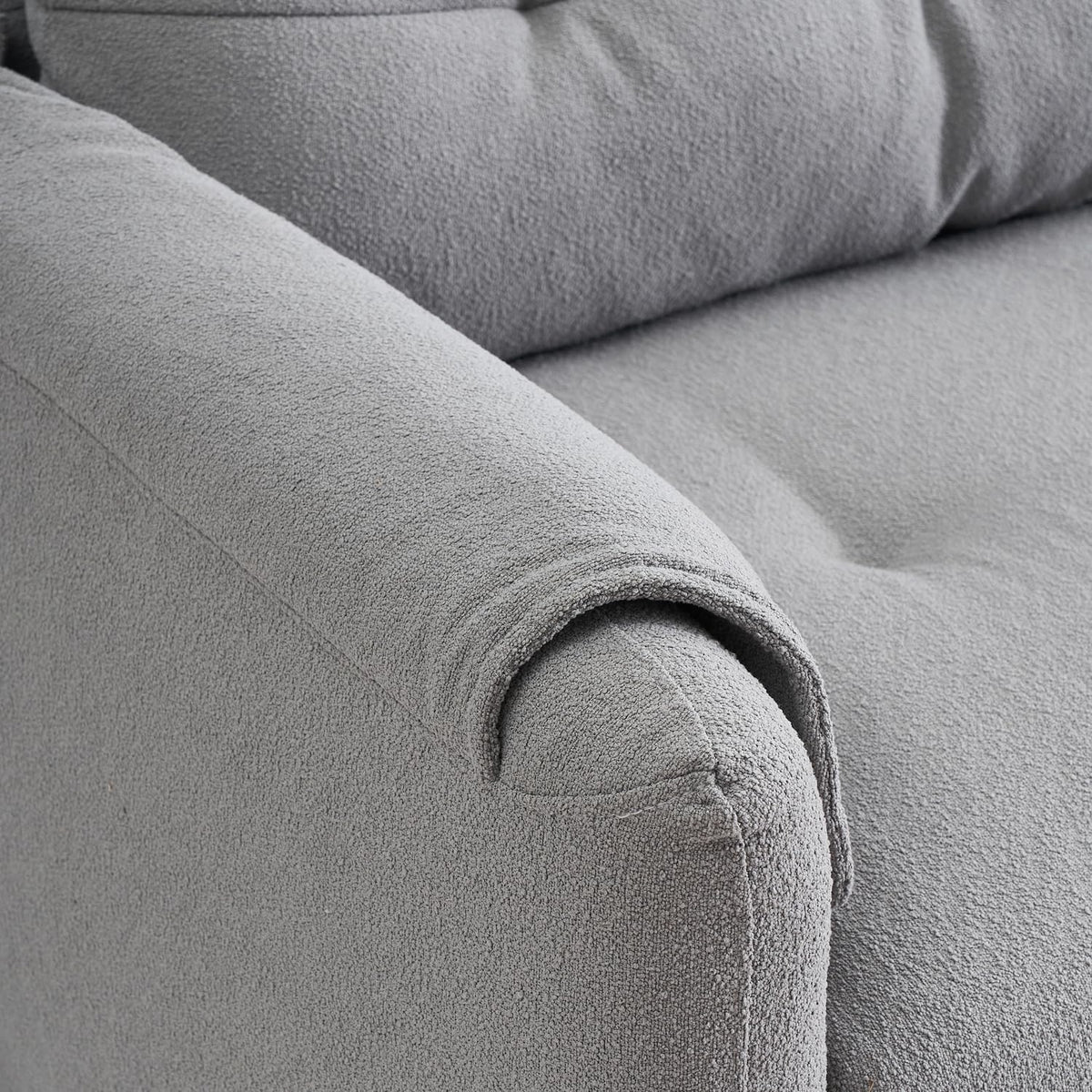 79.50-inch Loveset Couches for Living Room, Modern Teddy Fabric Upholstered Sofa Couch with Seats Storage, Comfy 3-Seater Couch for Bedroom, Office, Apartmen (Light Grey)
