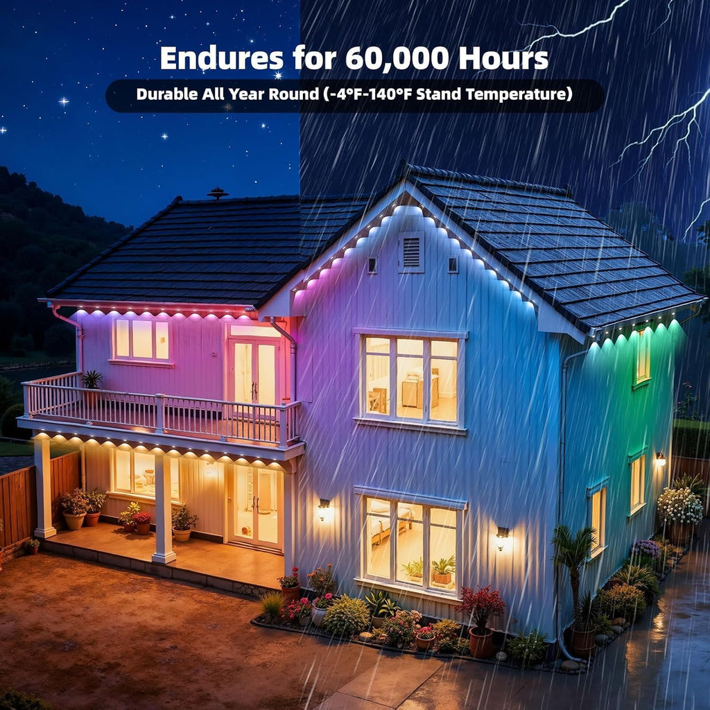 Permanent Outdoor RGB LED String Lights