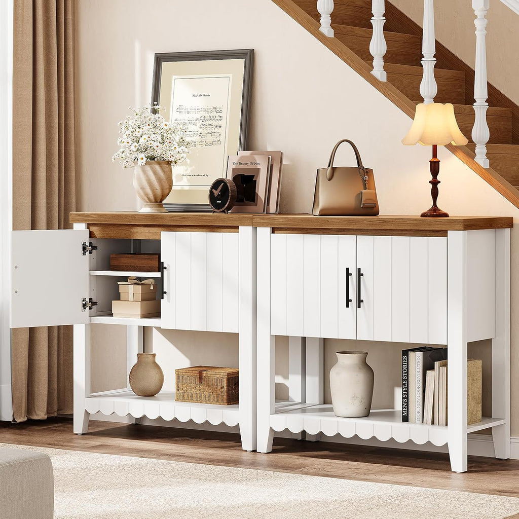 31.7" Entryway Table Console Table with Storage, Coffee Bar Cabinet with 2 Doors