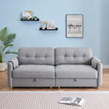 79.50-inch Loveset Couches for Living Room, Modern Teddy Fabric Upholstered Sofa Couch with Seats Storage, Comfy 3-Seater Couch for Bedroom, Office, Apartmen (Light Grey)