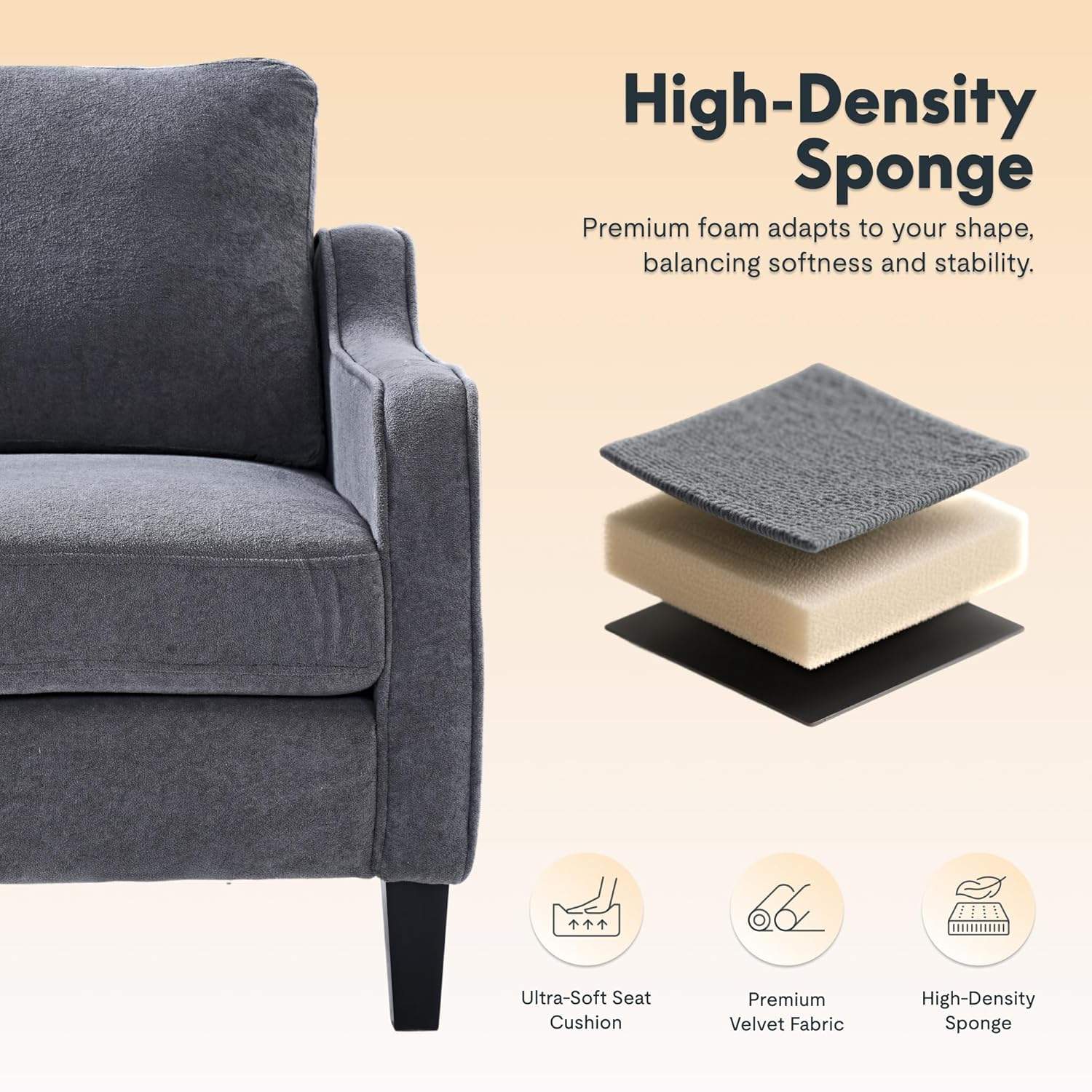 Accent Chair for Living Room, Mid Century Modern Reading Chair for Bedroom