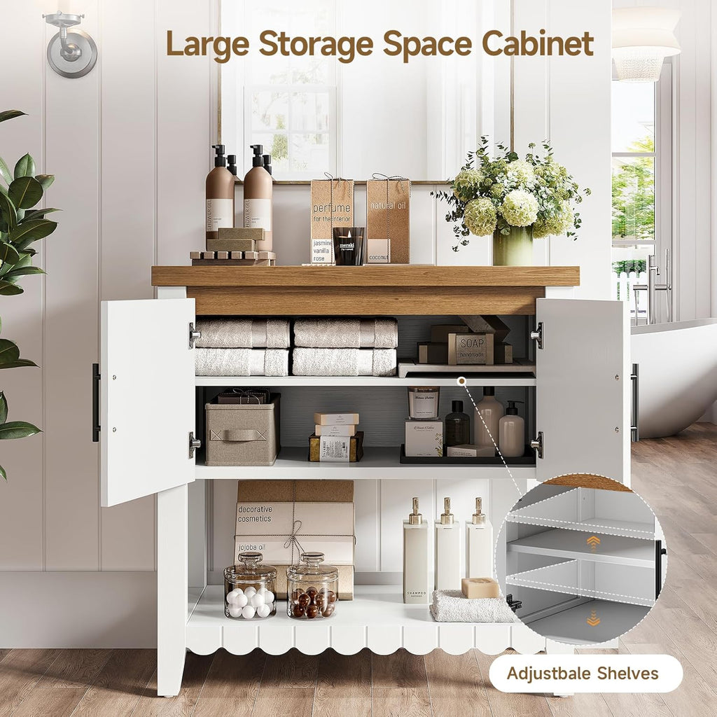 31.7" Entryway Table Console Table with Storage, Coffee Bar Cabinet with 2 Doors