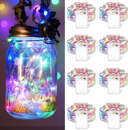 8 Pack Fairy Lights Battery Operated 16 ft 50 Led Mini Waterproof Fairy String Lights