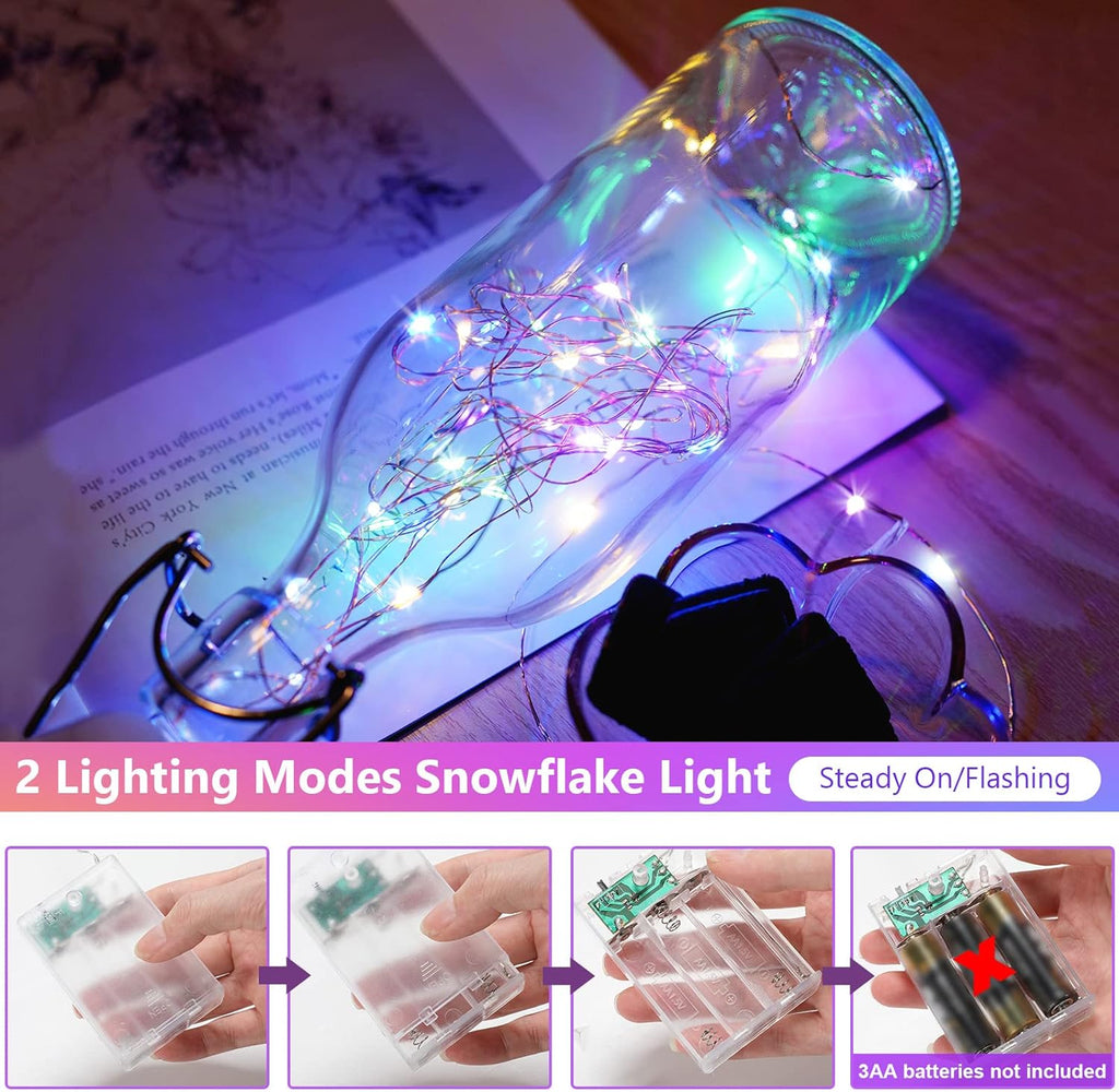 8 Pack Fairy Lights Battery Operated 16 ft 50 Led Mini Waterproof Fairy String Lights