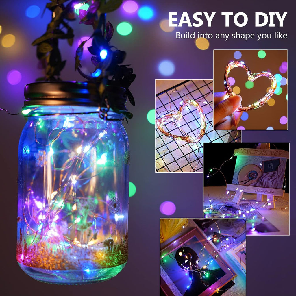 8 Pack Fairy Lights Battery Operated 16 ft 50 Led Mini Waterproof Fairy String Lights
