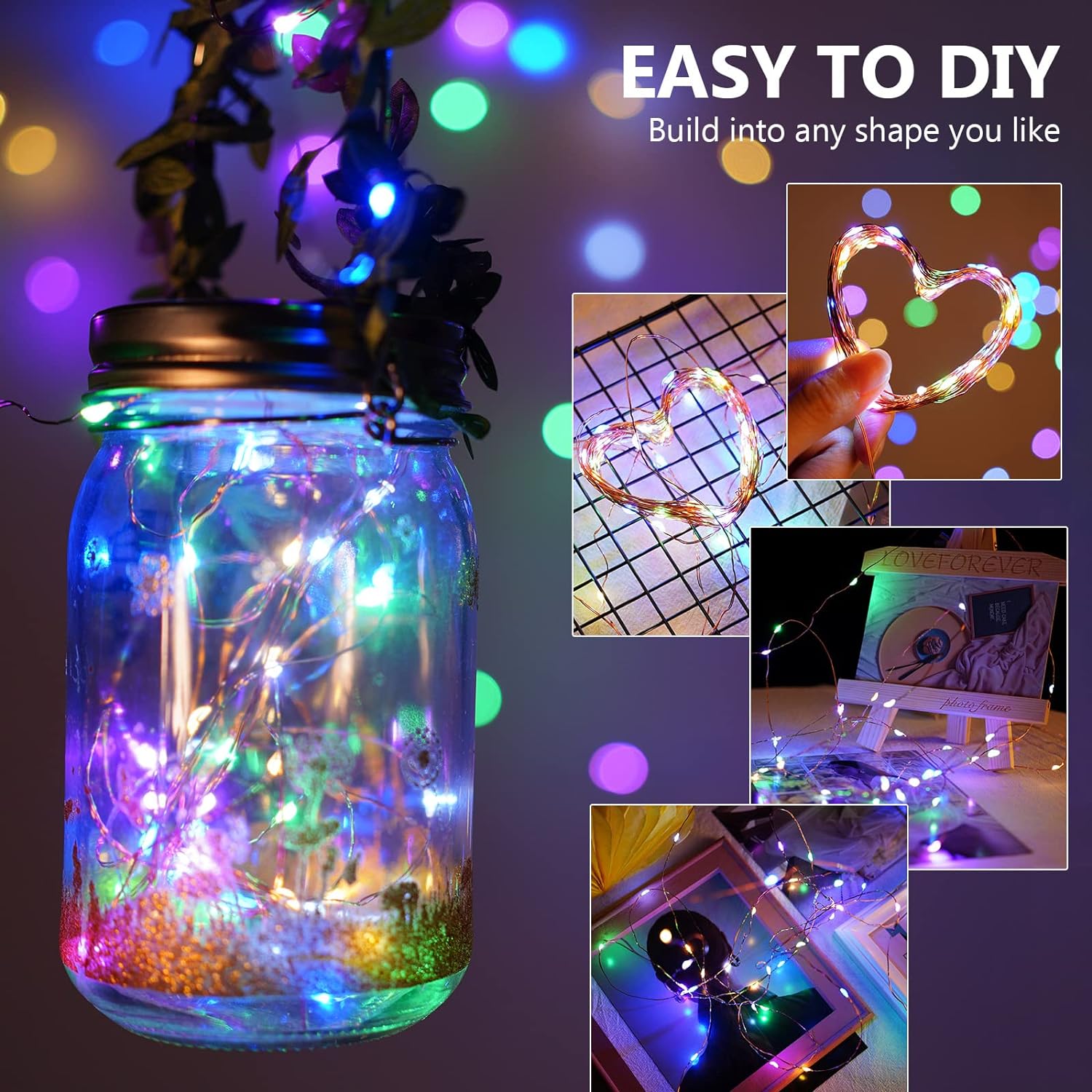 8 Pack Fairy Lights Battery Operated 16 ft 50 Led Mini Waterproof Fairy String Lights