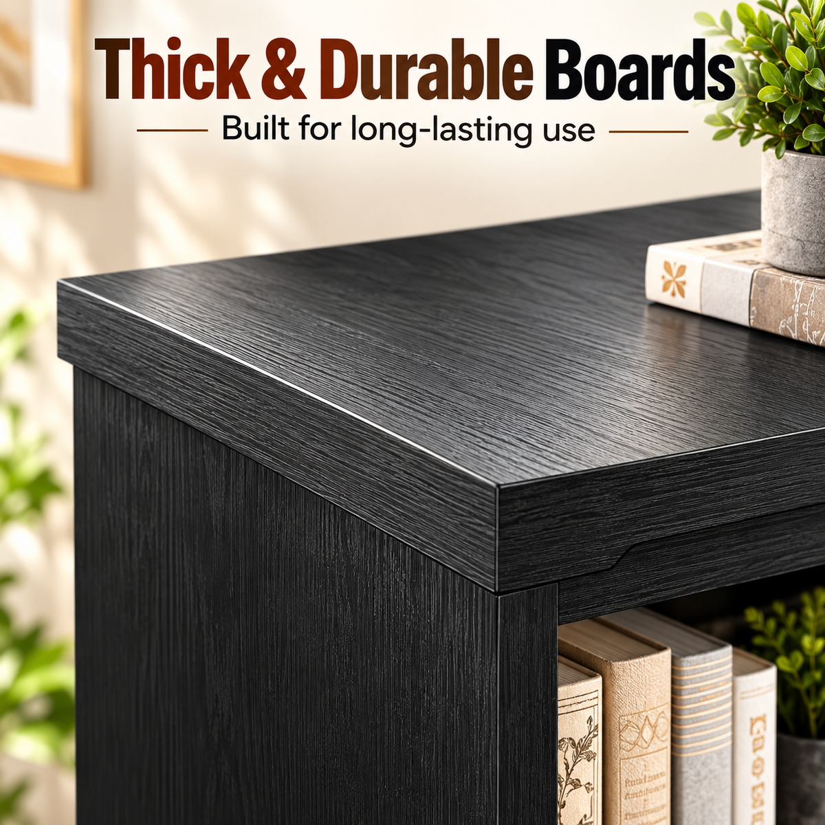 5-Tier Convertible Bookshelf with Flip-Down Desk – 71” Tall Modern Storage Bookcase - Black
