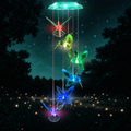 Wind Chimes,Hummingbird Solar Wind Chimes for Outside, Memorial Wind Bell for Garden/Patio Mobile Decorative Thanksgiving Gifts for Mom, Wife, Grandma Neighbors(Green 28")