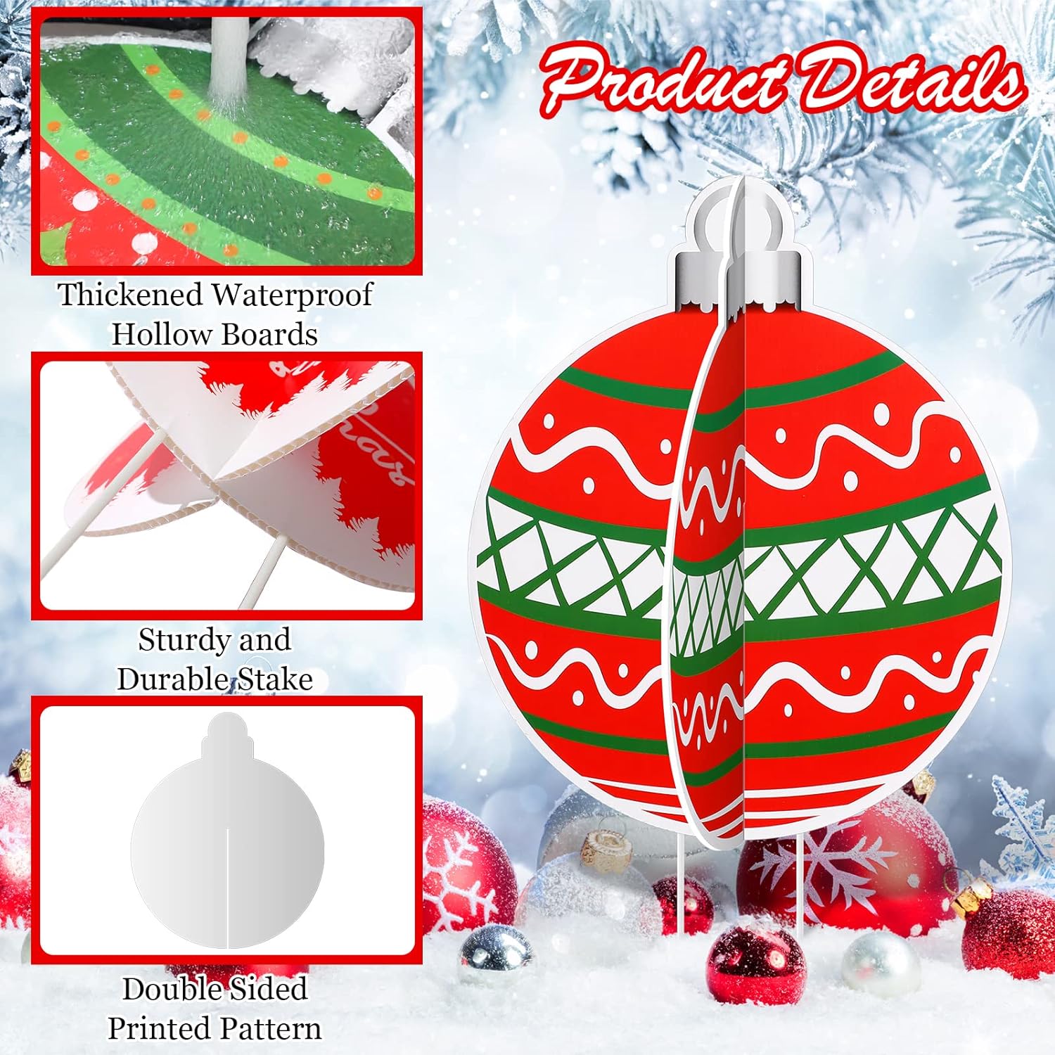 Christmas Yard Sign Xmas Tree Lawn Sign with Stakes Christmas Snowflakes Garden Patio Sign Christmas Outdoor Decorations