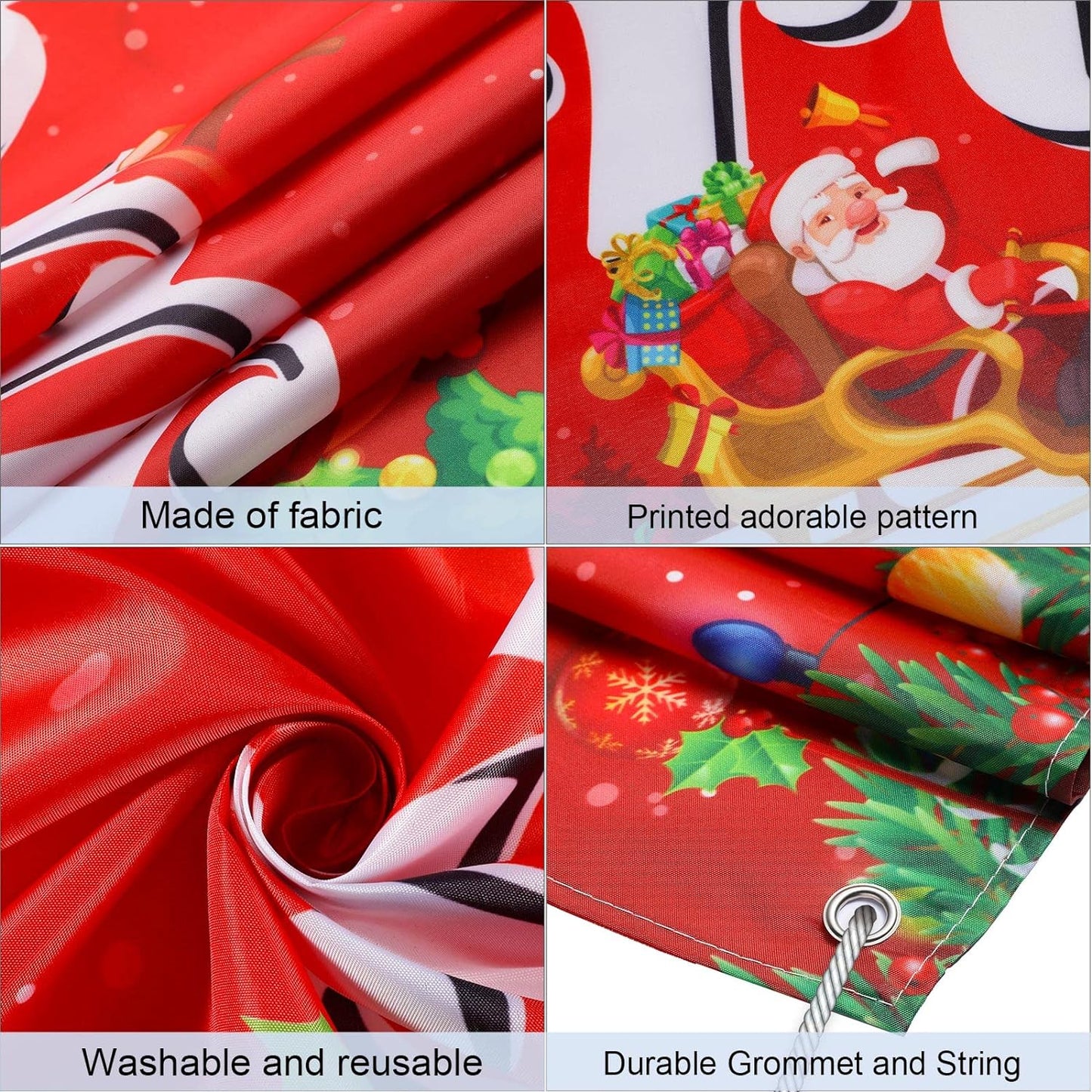 Christmas Banner Decoration Set Merry Christmas Fence Banner with 35 Pieces Latex Balloons 8.2 x 1.5 Ft