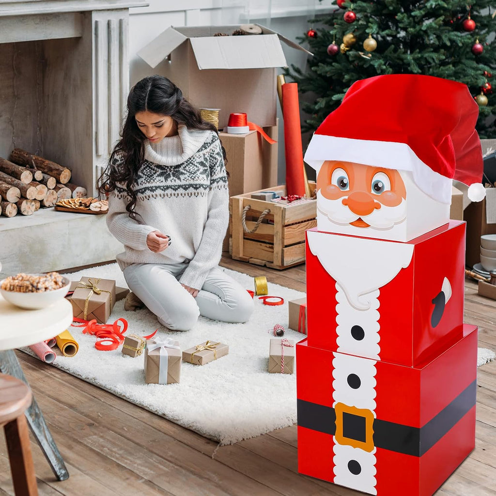2 Sets Christmas Box Decoration 50 Inch Christmas Decorative Stacking Boxes
