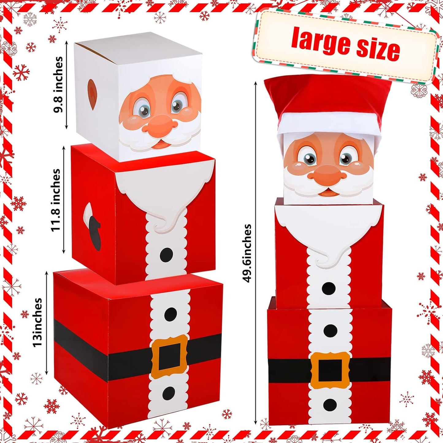 2 Sets Christmas Box Decoration 50 Inch Christmas Decorative Stacking Boxes