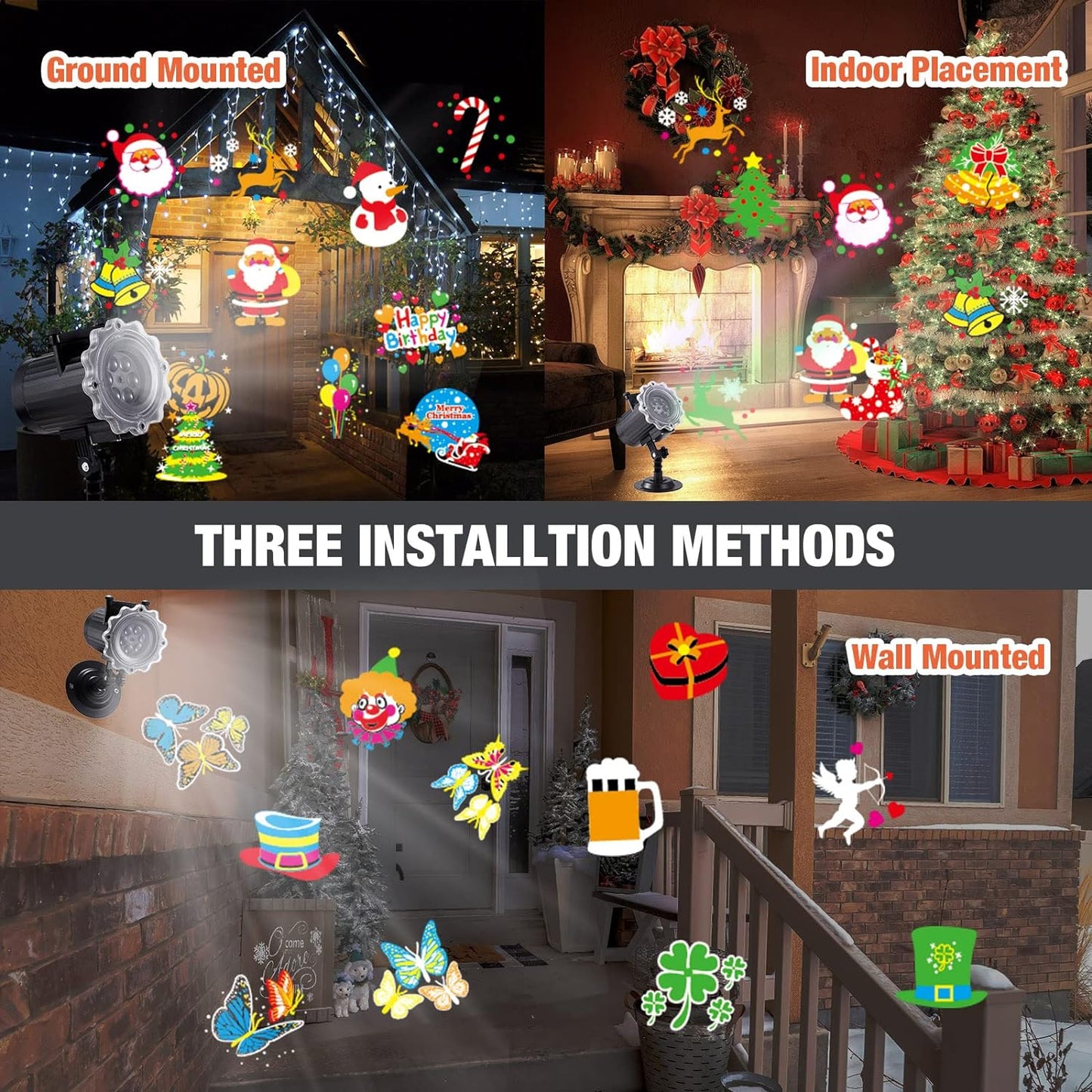 Christmas Projector Lights Outdoor LED Waterproof Xmas Projector Lights Outdoor 16 HD