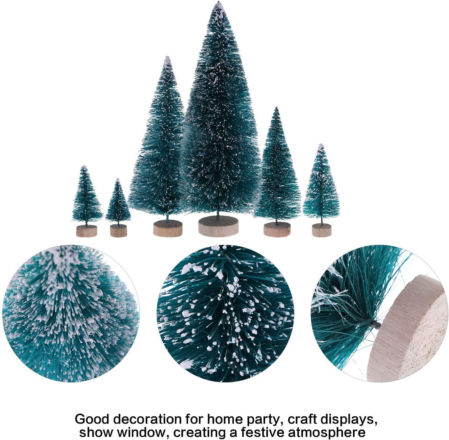 43pcs Mini Christmas Trees Artificial Sisal Trees Snow Frost Ornaments