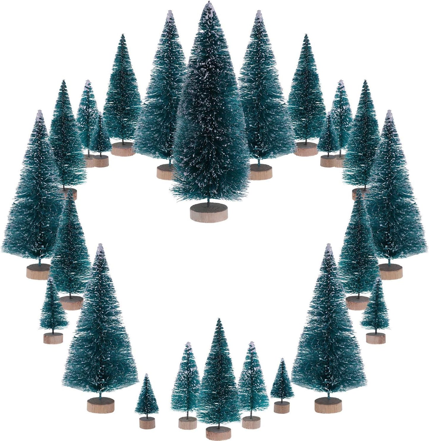 43pcs Mini Christmas Trees Artificial Sisal Trees Snow Frost Ornaments