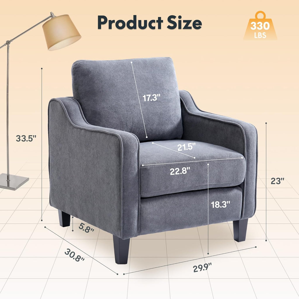 Accent Chair for Living Room, Mid Century Modern Reading Chair for Bedroom
