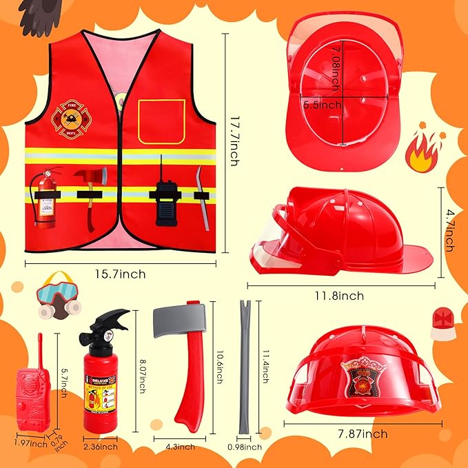 Fireman Costume Christmas Present for kids Toys for Boys and Girls