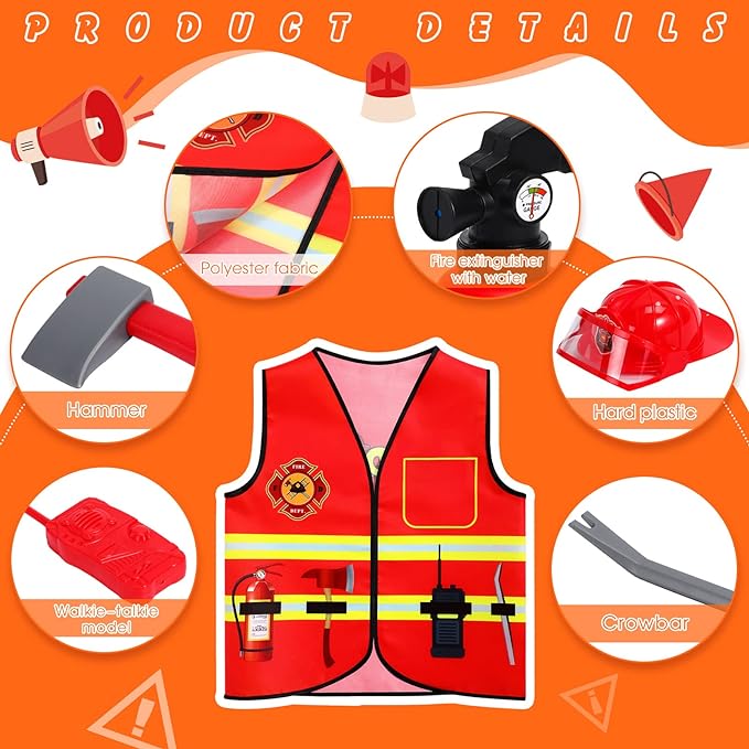 Fireman Costume Christmas Present for kids Toys for Boys and Girls