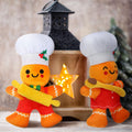 2Pcs Gingerbread Man Plush Stuffed Toys Christmas Present for Kids Christmas Decoration