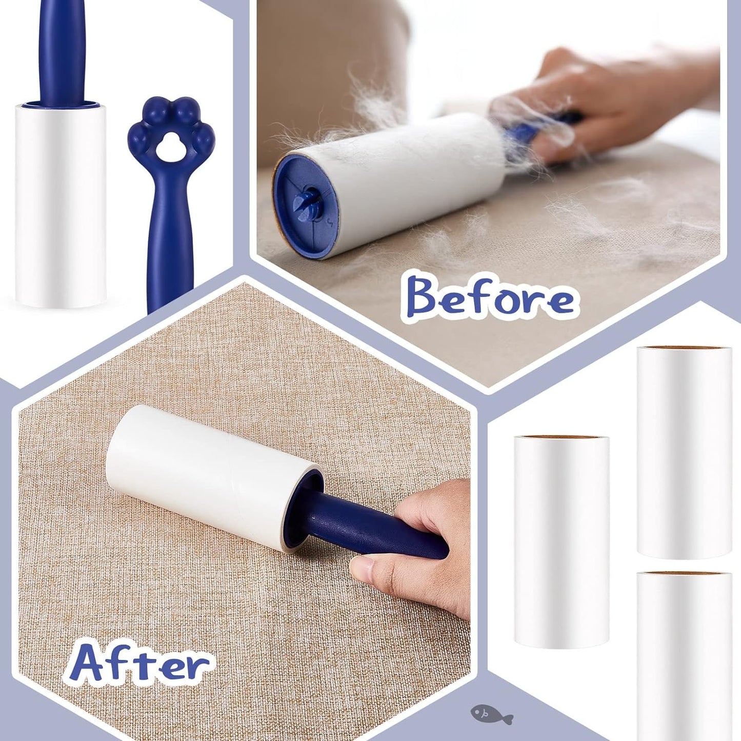 Lint Rollers Dog Cat Hair Remover Sticky Pet Hair Remover 600 Sheets