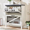 2 Flip Drawers Shoe Cabinet with Mesh Doors