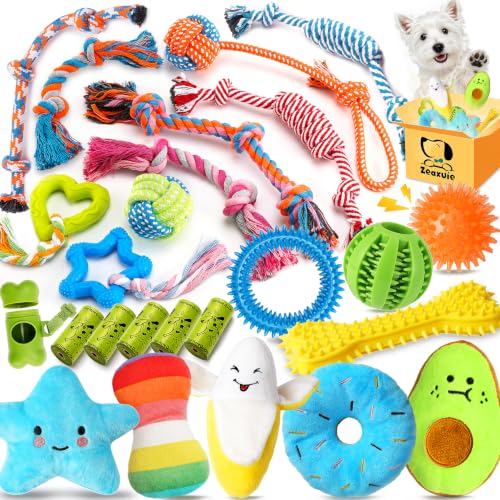 25 Pack Luxury Dog Chew Toys, Puppy Toys for Teething Small Dogs