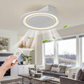 22" Ceiling Fans with Lights, Low Profile Flush Mount Smart Bladeless Modern Ceiling Fan with Remote Control and 3000K-6500K Dimmable for Bedroom, Kids Room and Living Room