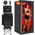 Upgraded Low EMF Infrared Sauna Box – Ideal for Relaxation & Detoxification | Includes Folding Chair | Multi-Layer Full-Body Sauna Tent for Home, Spa, Indoor, Outdoor & Gym Use (Infrared Version)