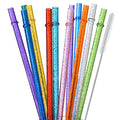 12-Pack Reusable Plastic Glitter Straws, 11" Long Colorful Hard Plastic Tumbler Straws for 16 OZ 20 OZ 30 OZ Stanley, YETI, Mason Jar, Starbucks with Cleaning Brush