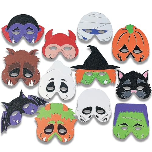 Foam Monster Masks for Halloween - Apparel Accessories - Costume Accessories - Masks - Halloween - 12 Pieces