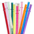 11 Inch Reusable Tritan Plastic Straws,Replacement Glitter Sparkle Drinking Straws for 24 oz-40 oz Mason Jars/Tumblers,Set of 12