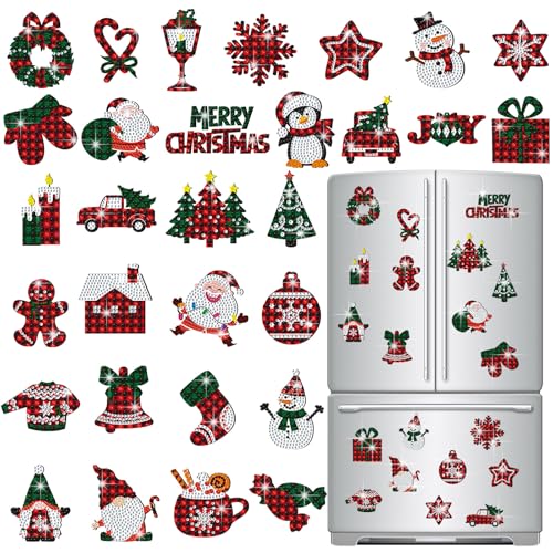 30 Pcs Christmas Diamond Art Magnet Kits