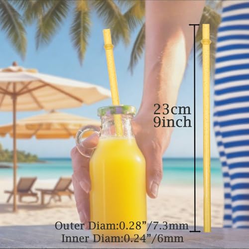 12 PCS Translucent Silver Glitter Reusable Straws Mix Colors for Light Smoothie, Iced Coffee & Drinks, 9" Hard Plastic Straws Fit Most 16 to 20oz Tumbler, Cleaning Brush & Canvas Bag Incl.