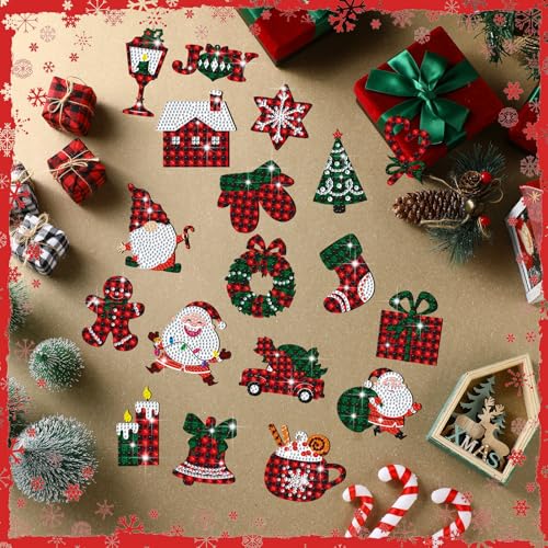 30 Pcs Christmas Diamond Art Magnet Kits