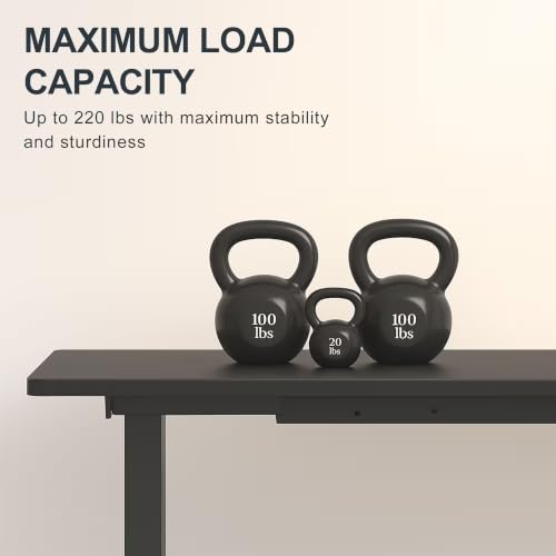 Electric Standing Desk 55 x 28 Inch, Adjustable Height Sit Stand Desk for Home Office, Computer Workstation with Spacious Desktop and Steel Frame