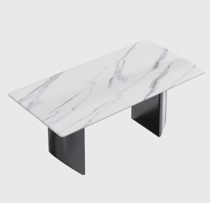 Light Luxury White Marble Dining Table - Easy-to-Clean Restaurant Furniture (Single Table/Combination Style)