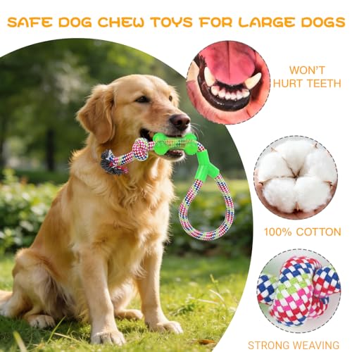 Dog Teething Chew Toys - 12 Pack Small Medium Breed Puppy Toy, Variety Dogs Rope Chew Toys Bundle for Boredom,Pet Interactive Squeaky Toys. Indestructible Cotton Puppy Teething Chew Tug Toys