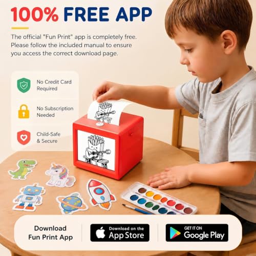 AI Voice Sticker Maker for Kids, Mini Inkless Thermal Printer, Portable Sticker Printer Machine Box for DIY Crafts, Journaling &amp; Doodles, Birthday Toy Gift for Boys and Girls Ages 3+