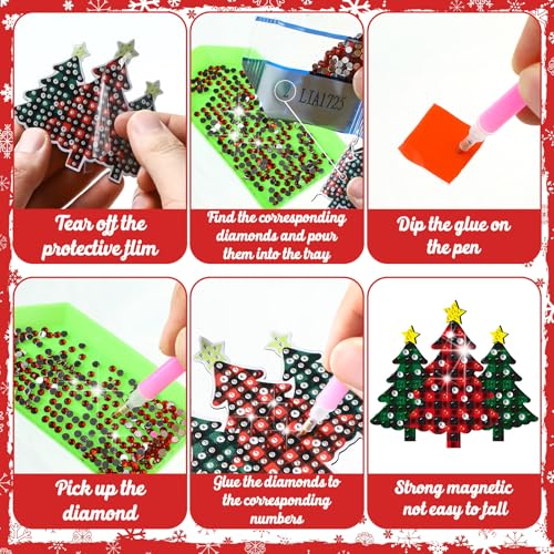 30 Pcs Christmas Diamond Art Magnet Kits