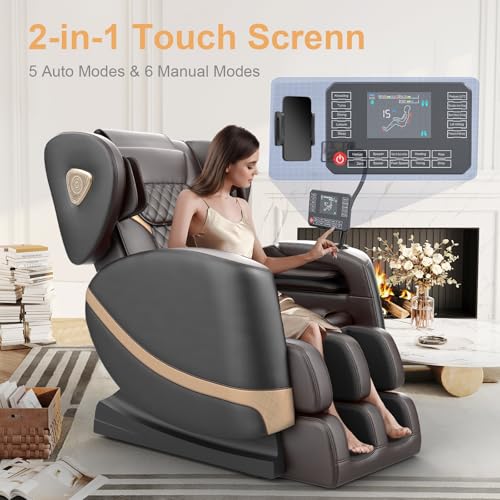 Massage Chair Full Body Zero Gravity Recliner, New Version 2026 14 Shiatsu Rollers, 10 Airbags, 5 Auto Modes, Heated, Foot Massage, Bluetooth Speaker, Touchscreen for Back & Neck Pain, Spa