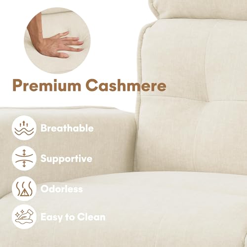 Electric Recliner Chair with Remote Control, Memory Function & Side Pockets – Beige
