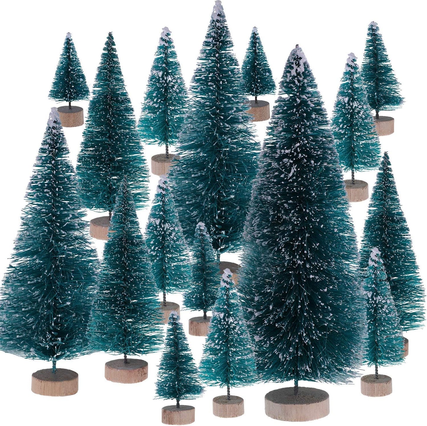 43pcs Mini Christmas Trees Artificial Sisal Trees Snow Frost Ornaments