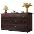 Brown 6-Drawer TV Stand, 59" Wide TV Console Fits Up to 55" TV