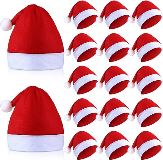 10pcs Christmas Hats, Santa Hats with 52pcs of letter stickers