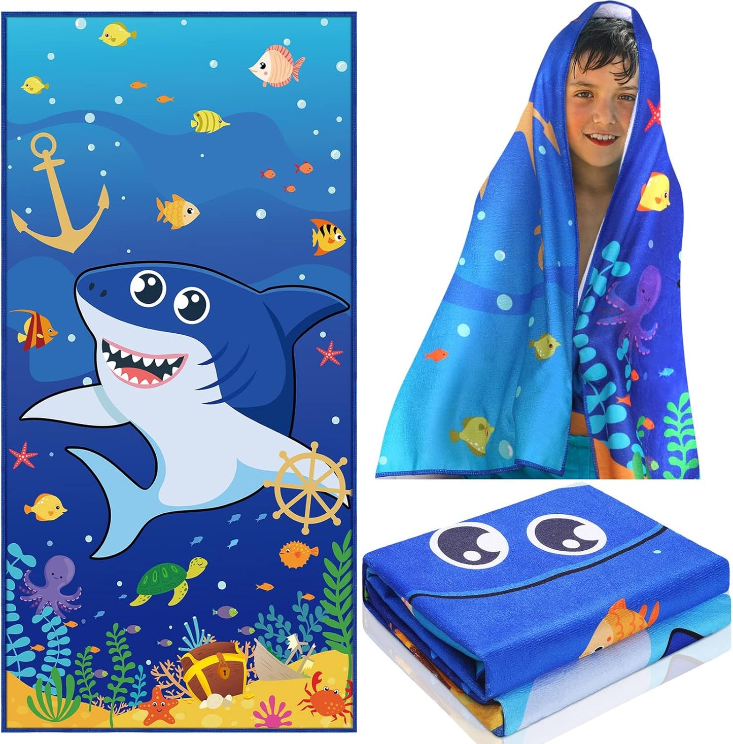 Shark Beach Towel for Kids Microfiber Beach Towel 30 x 60 Inches